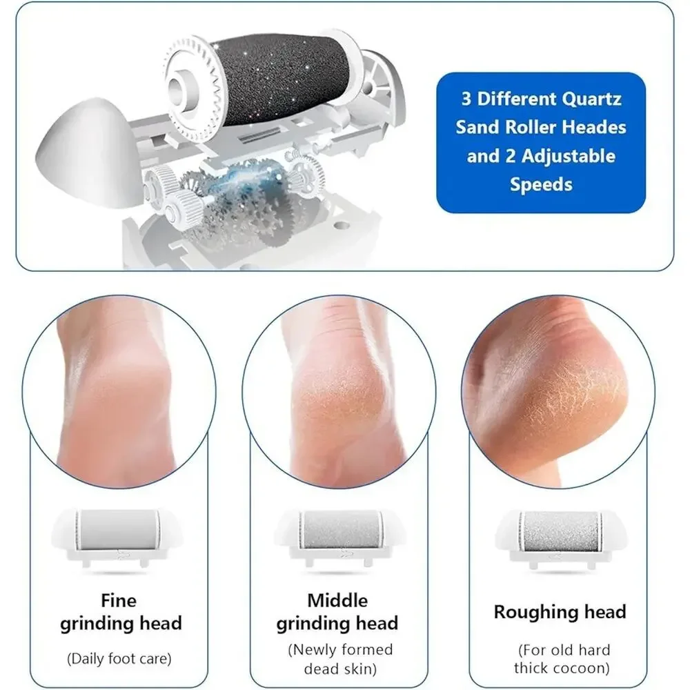 Electric Foot Callus Remover Kit, Elmchee Rechargeable Callous removers 3...